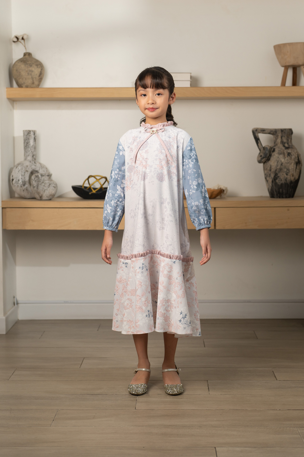 Siara Dress Girl (Minor) Silk Grey