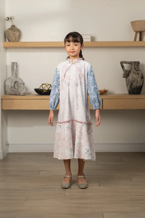 Image of Siara Dress Girl (Minor) Silk Grey