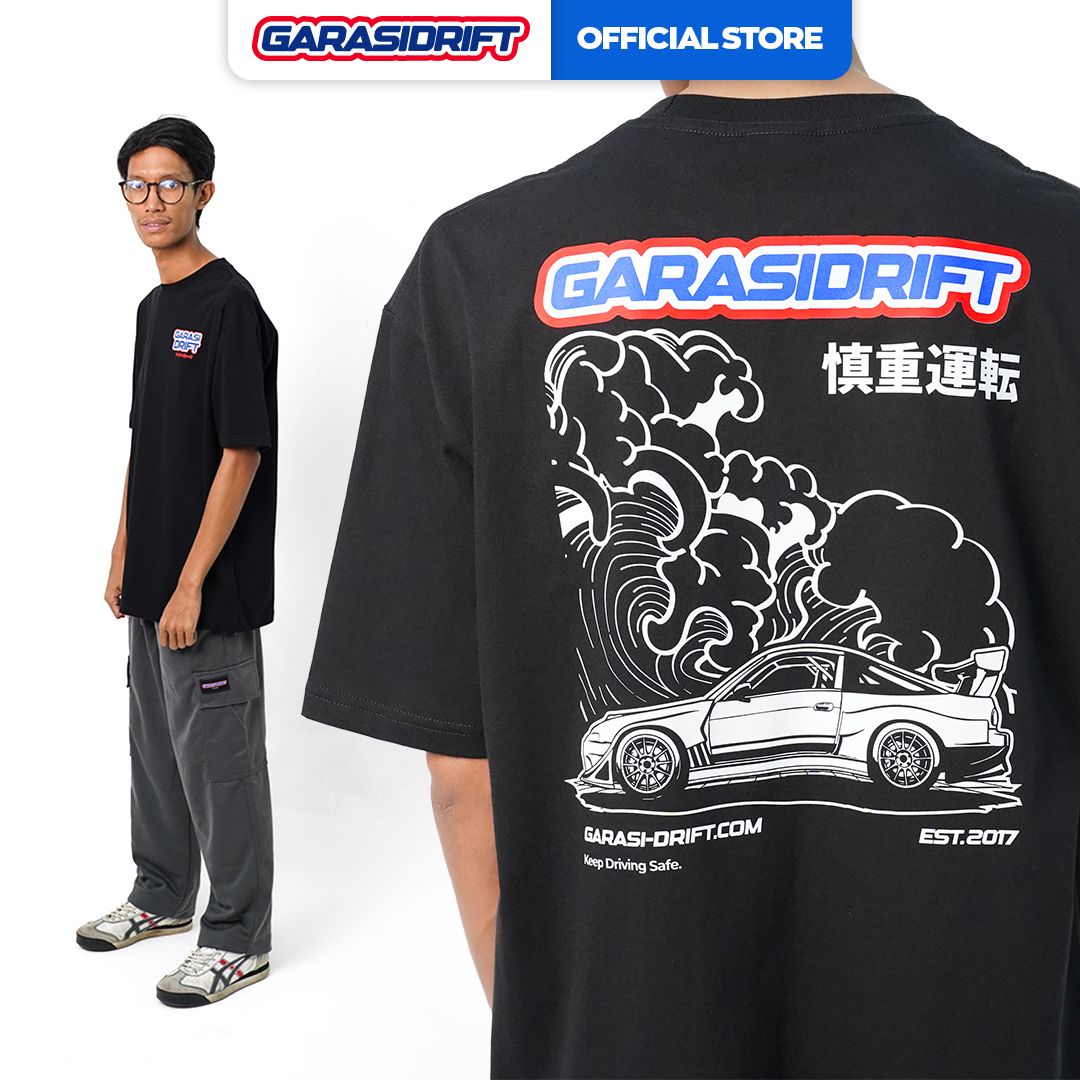 Garasi Drift T-Shirt 180SX Great Wave Black