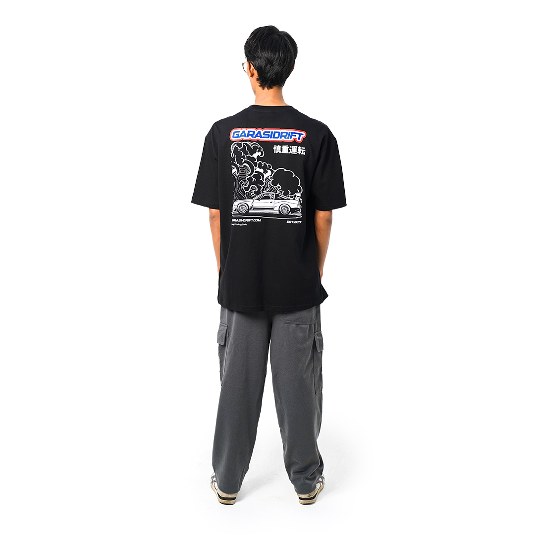 Garasi Drift T-Shirt 180SX Great Wave Black