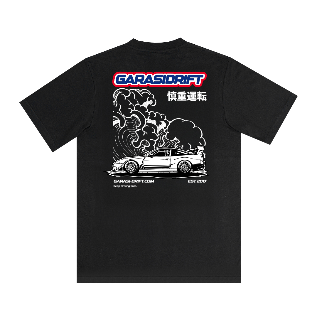 Garasi Drift T-Shirt 180SX Great Wave Black