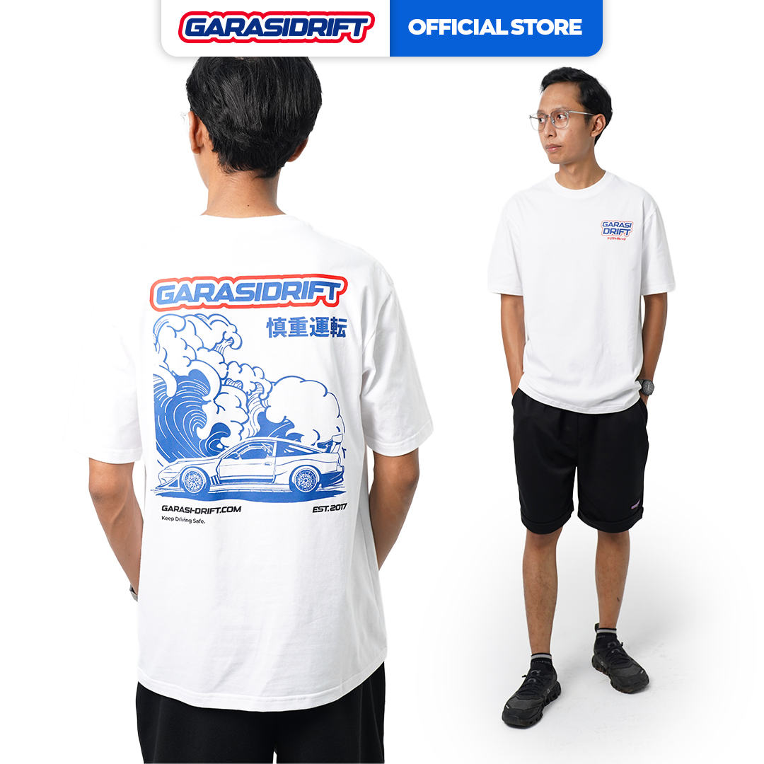 Garasi Drift T-Shirt 180SX Great Wave White
