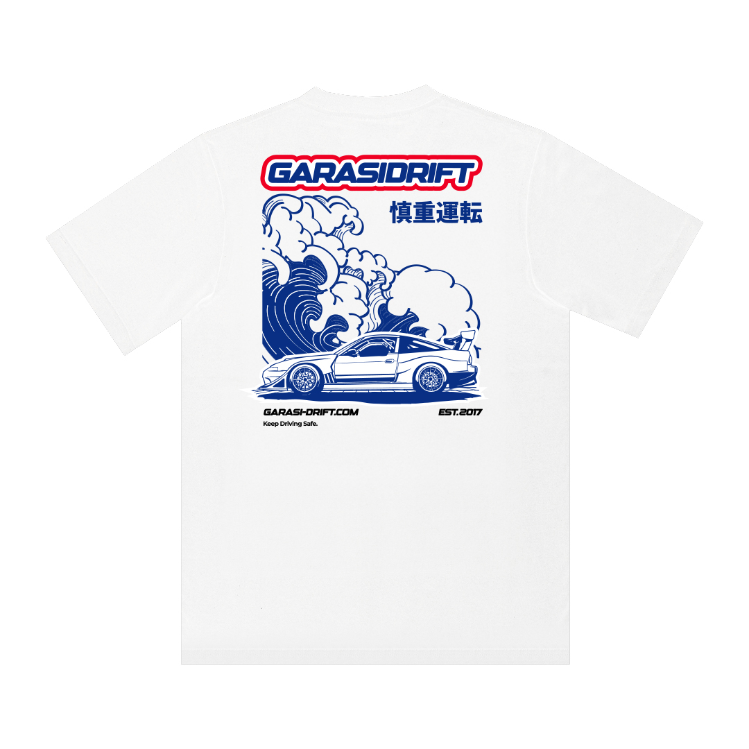Garasi Drift T-Shirt 180SX Great Wave White