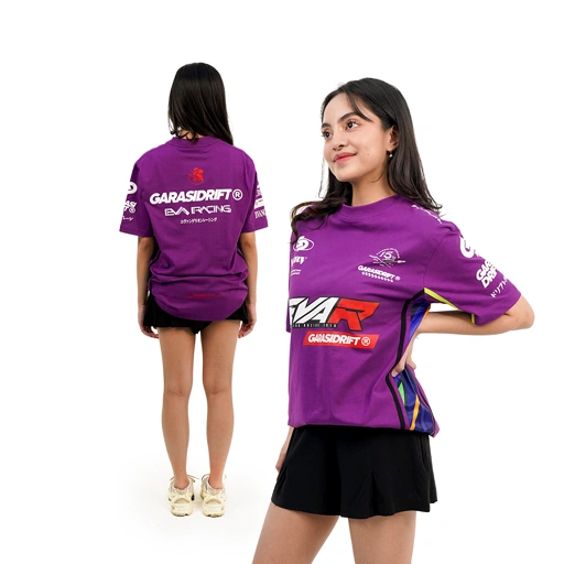 Image of Garasi Drift x Evangelion Racing Team T-Shirt A.T. Field Purple