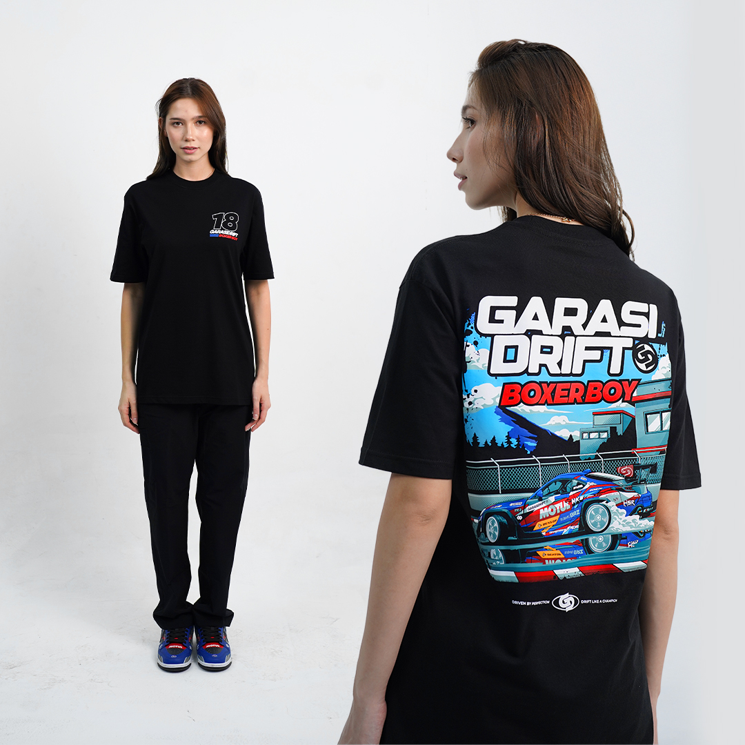 Garasi Drift T-Shirt Boxer Boy Track Warrior Black