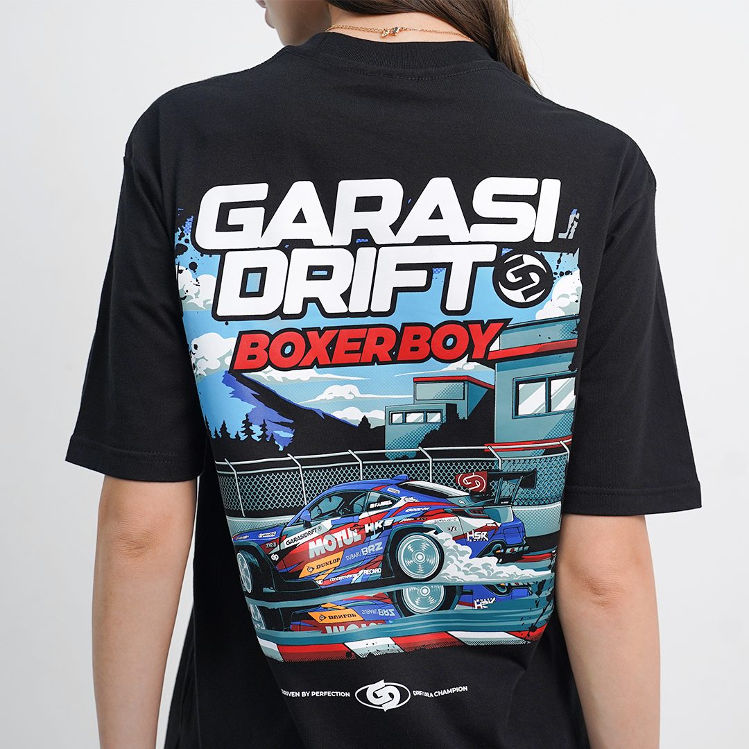 Garasi Drift T-Shirt Boxer Boy Track Warrior Black