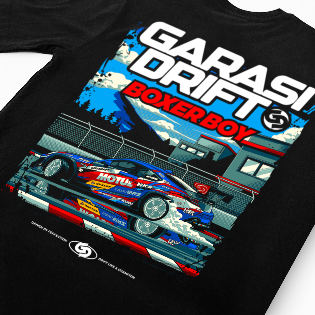 Garasi Drift T-Shirt Boxer Boy Track Warrior Black
