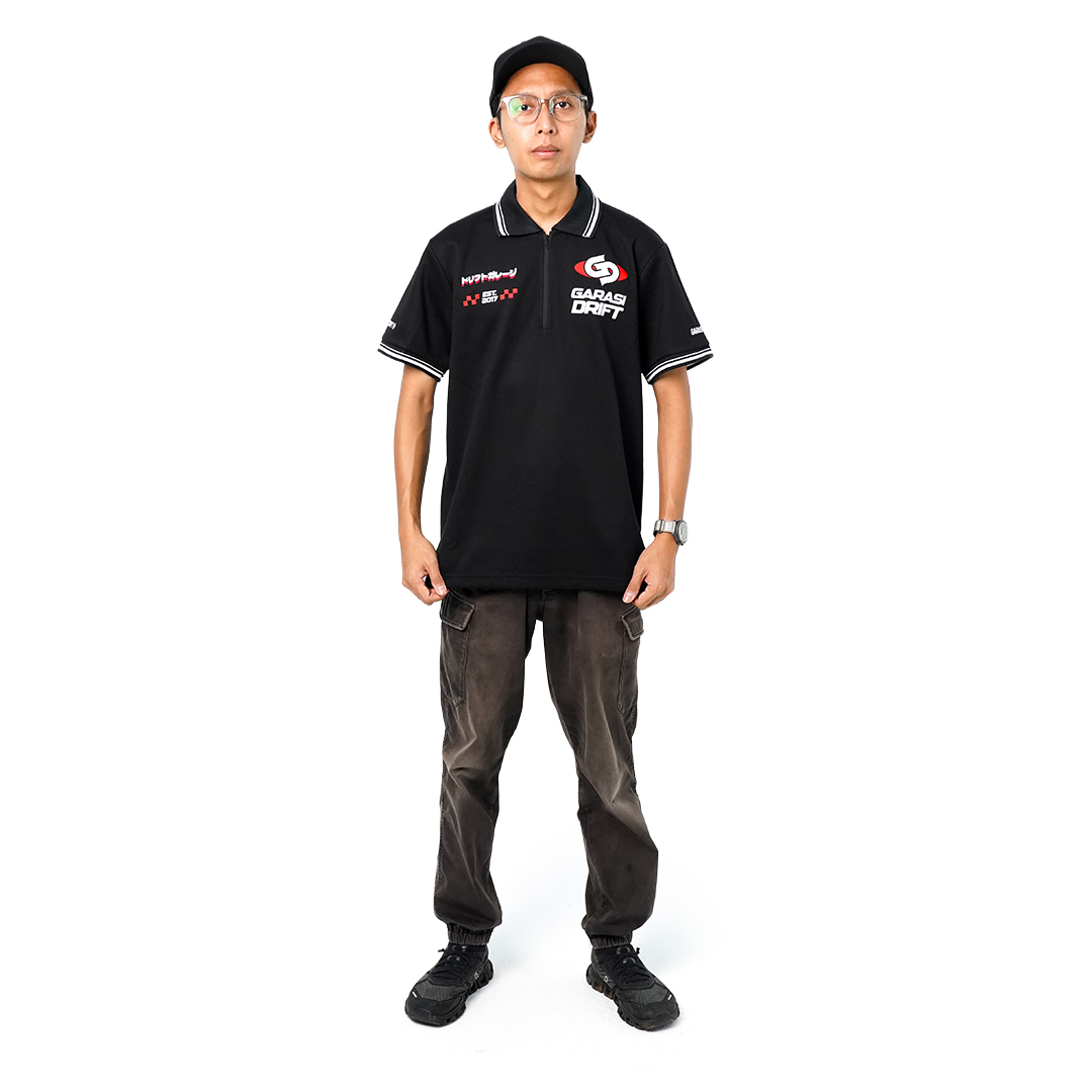 Garasi Drift Polo Shirt Apex Control Classic Black