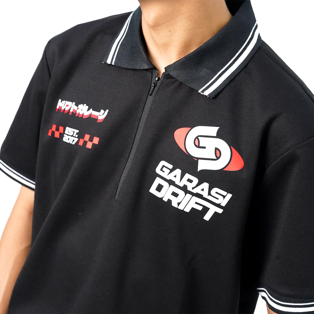Garasi Drift Polo Shirt Apex Control Classic Black