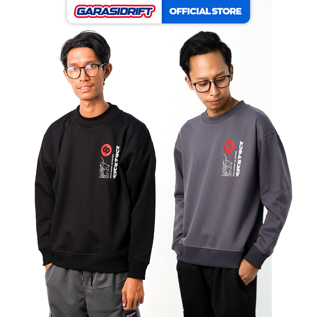 Garasi Drift Sweater Bloodmoon Wave Crew
