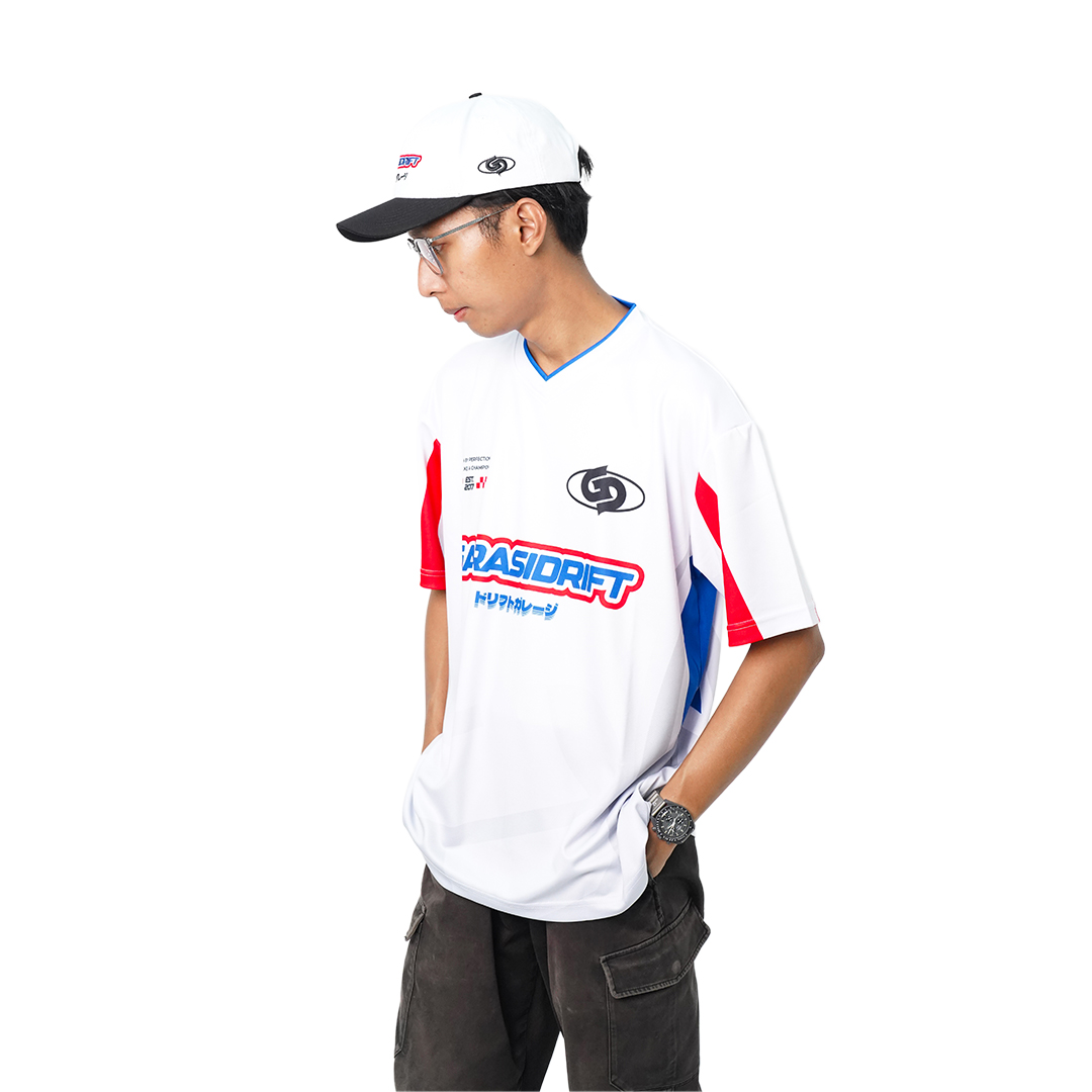 Garasi Drift Classic Jersey Redline Competition White