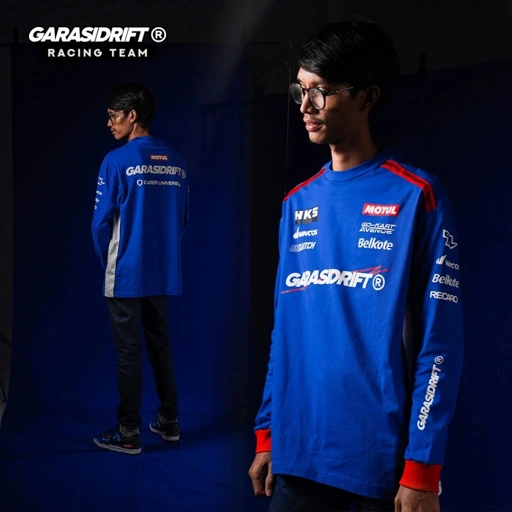 Image of Garasi Drift Longsleeve T-Shirt GDRT 2025 Type 1 Blue