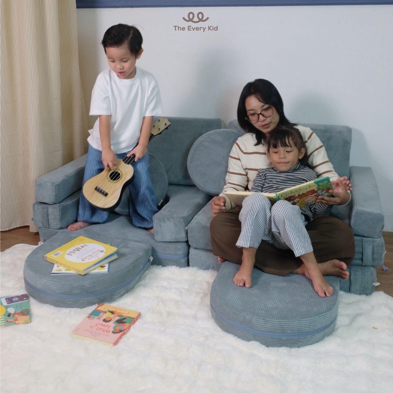 Cozy Bricks EOKO-Tex Curduroy Ocean
