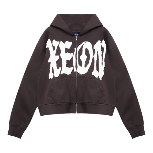 Image of Xeon - Hoodie Boxy Oversize - Distressed Basic Zip