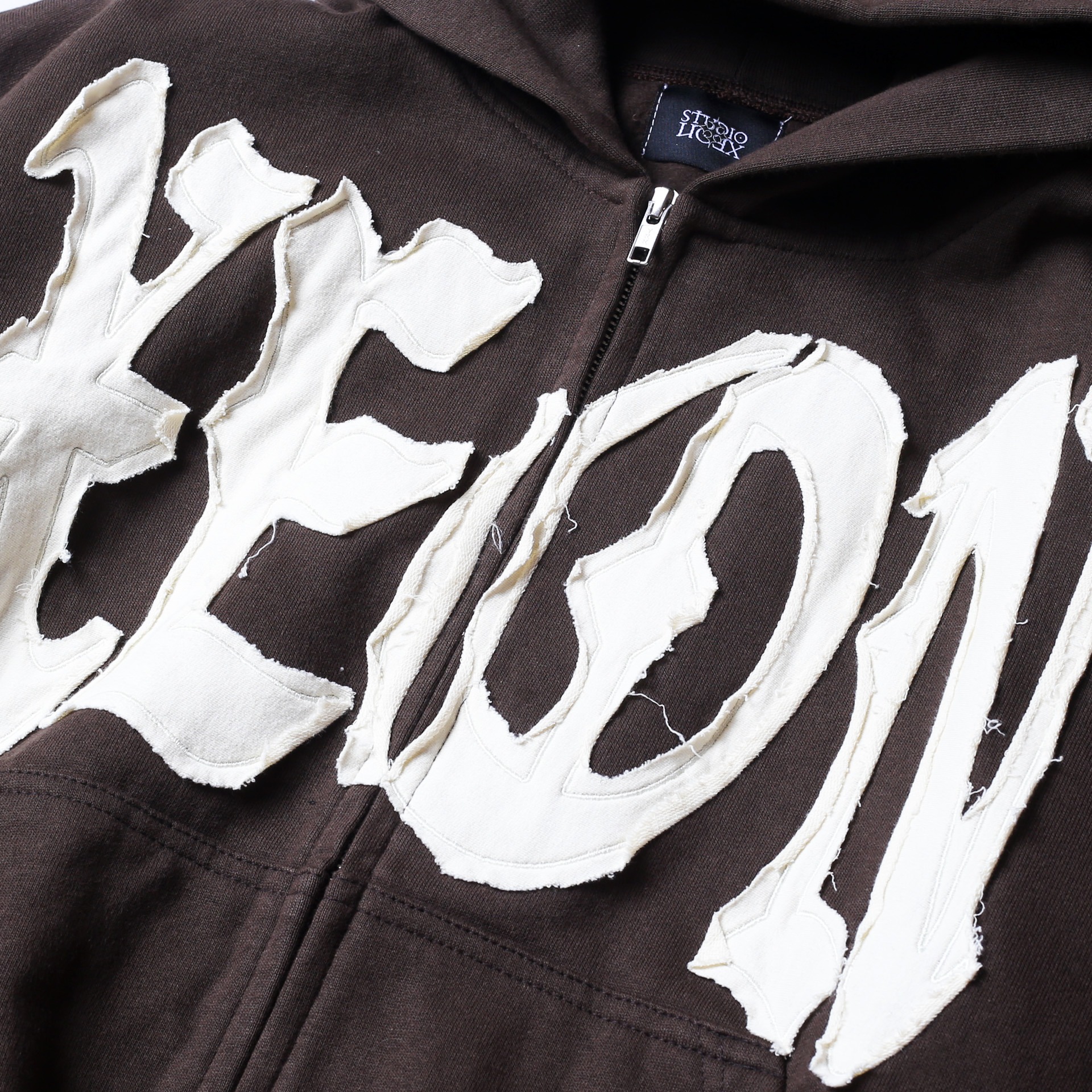 Xeon - Hoodie Boxy Oversize - Distressed Basic Zip
