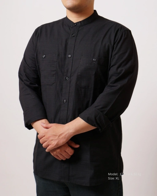 Image of Kemeja Koko Hitam Lengan Panjang
