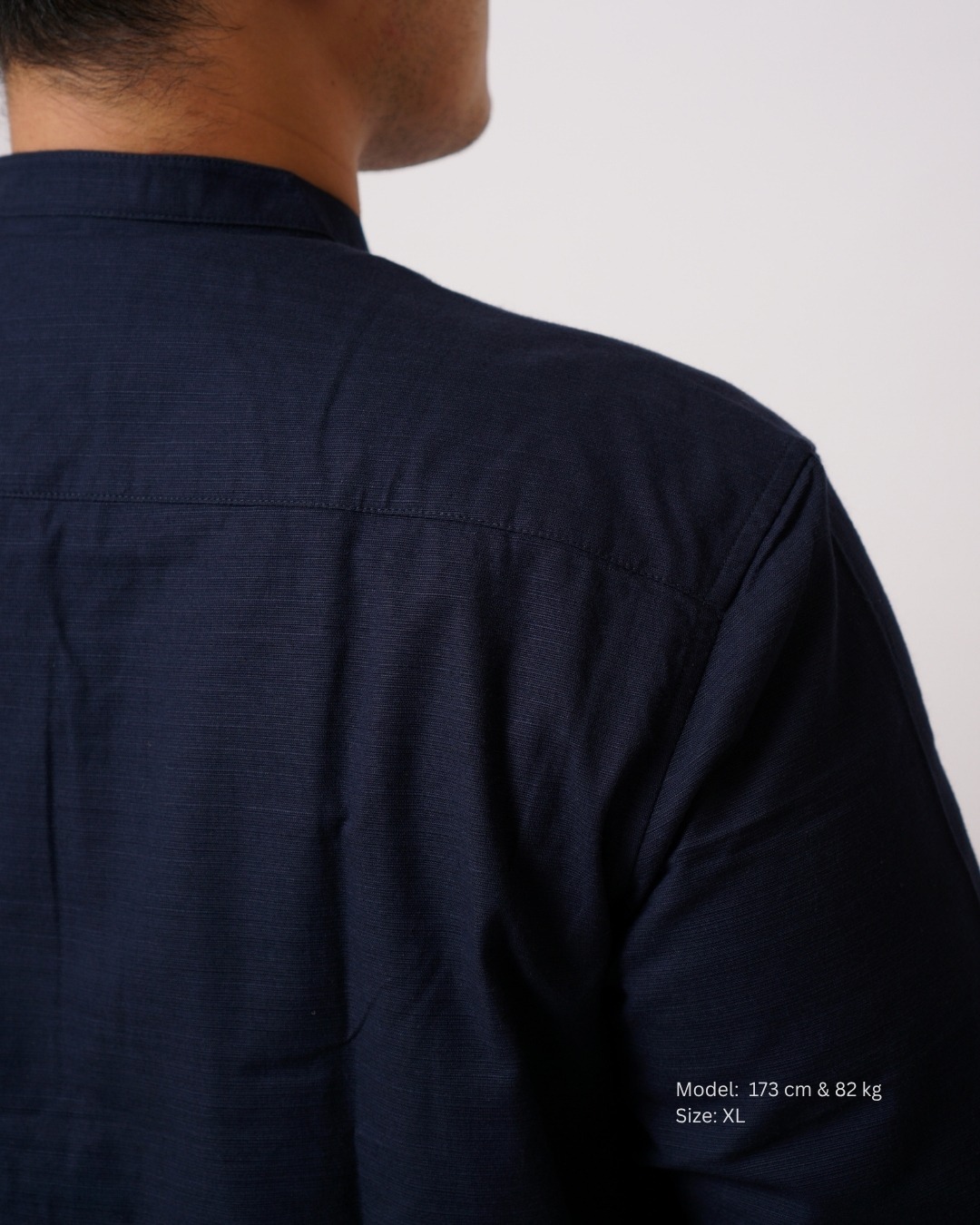 Kemeja Koko Biru Navy Lengan Panjang