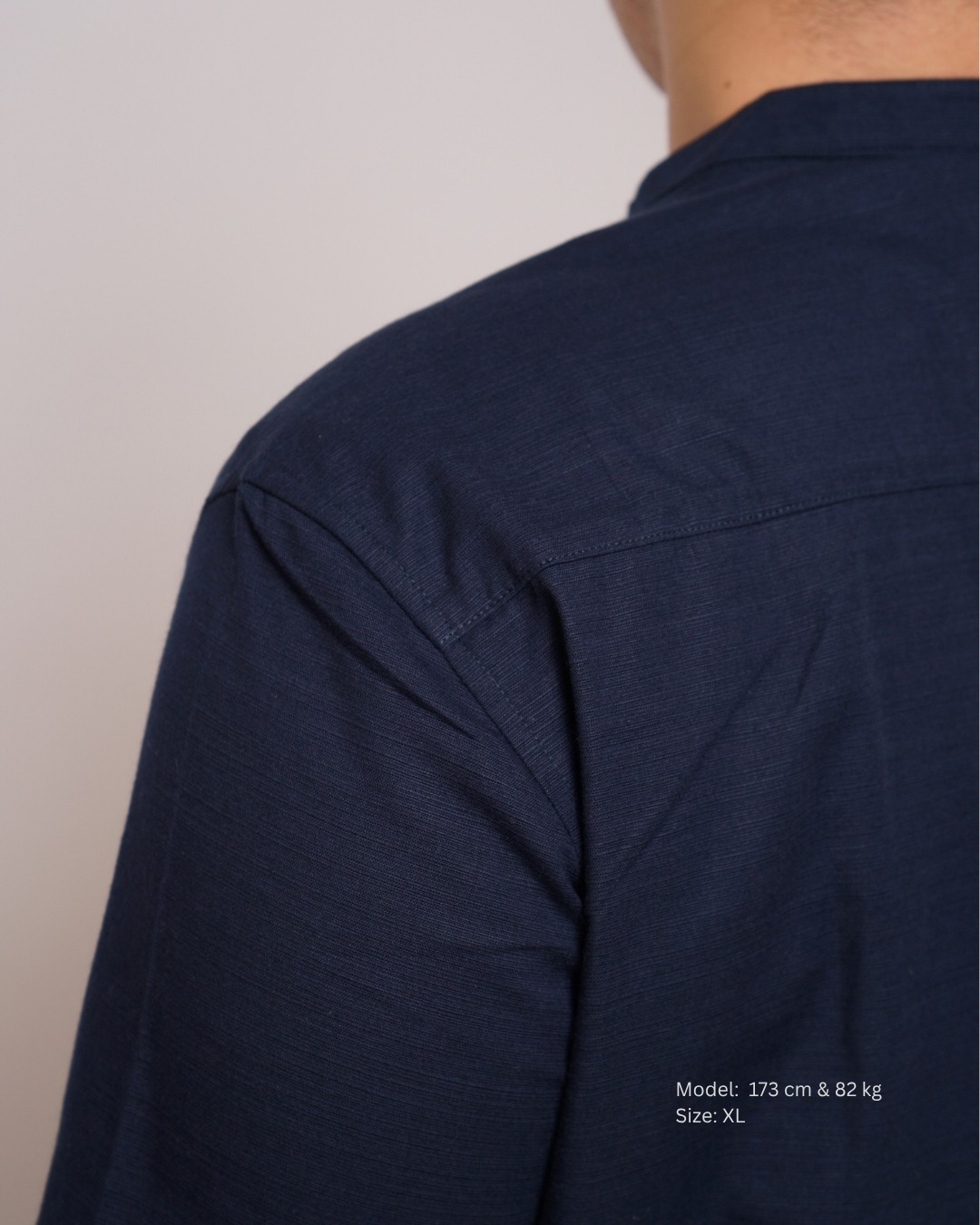 Kemeja Koko Biru Navy Lengan Pendek 