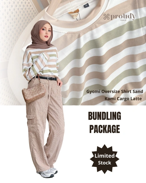 Image of Paket Bundling 1 Buy Get Free (Kami Cargo Pants & Gyomi Shirt Atasa Wanita Busui Friendly)