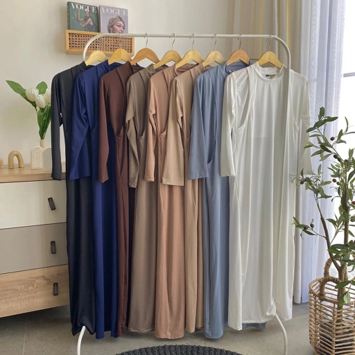Image of PROUDYHIJAB - Inner Dress Long Sleeve Inner lengan Panjang Busui Friendly Bukaan Kanan Kiri
