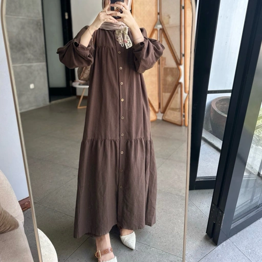 Image of PROUDYHIJAB - Sunji Dress Korean Style Wanita Busui Friendly