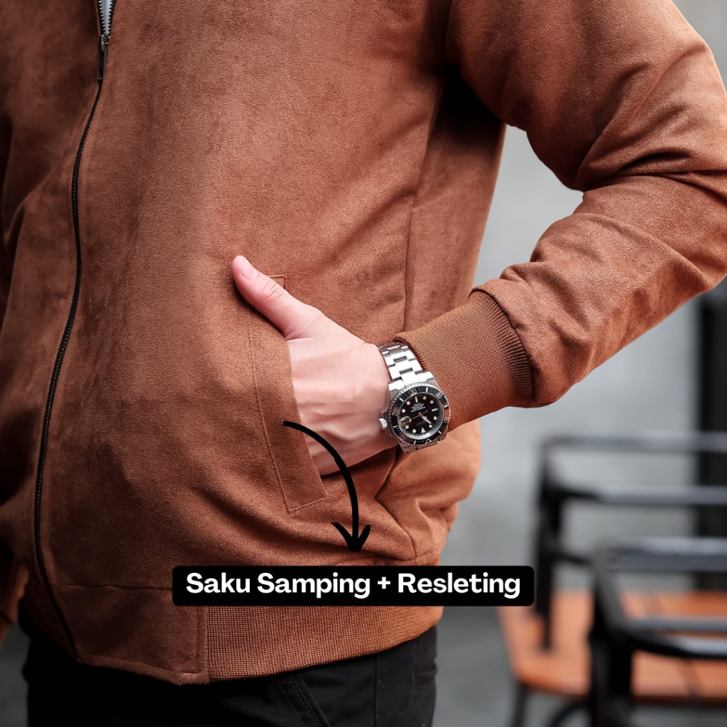 Jaket Bomber Suede Malvin