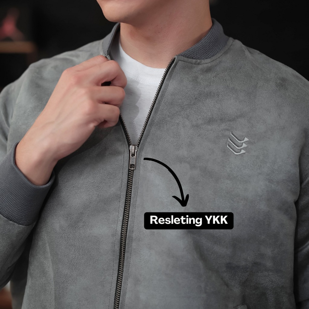 Jaket Bomber Suede Malvin