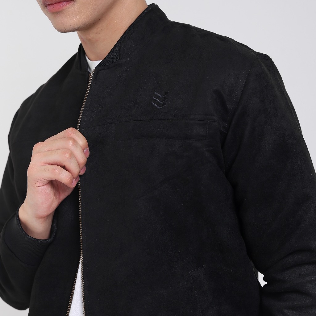 Jaket Bomber Suede Black