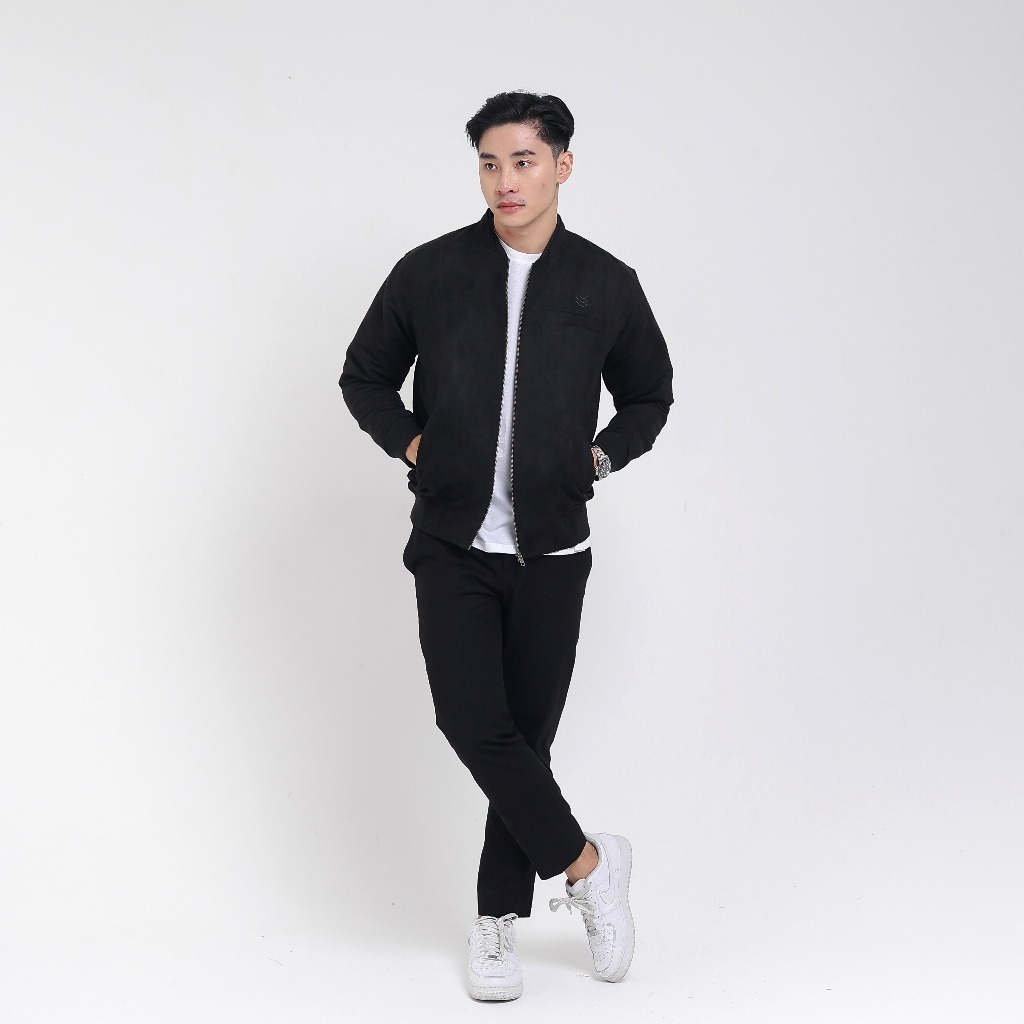 Jaket Bomber Suede Black