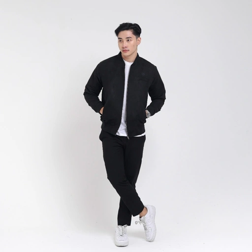 Jaket Bomber Suede Black