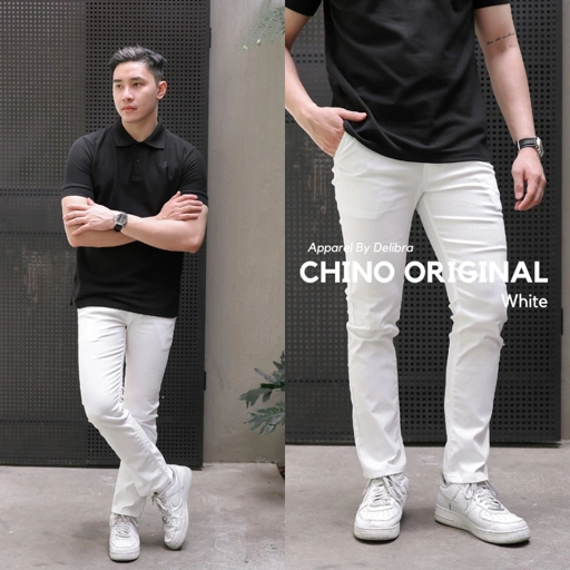 Image of Delibra Celana Chino Original Panjang Pria White
