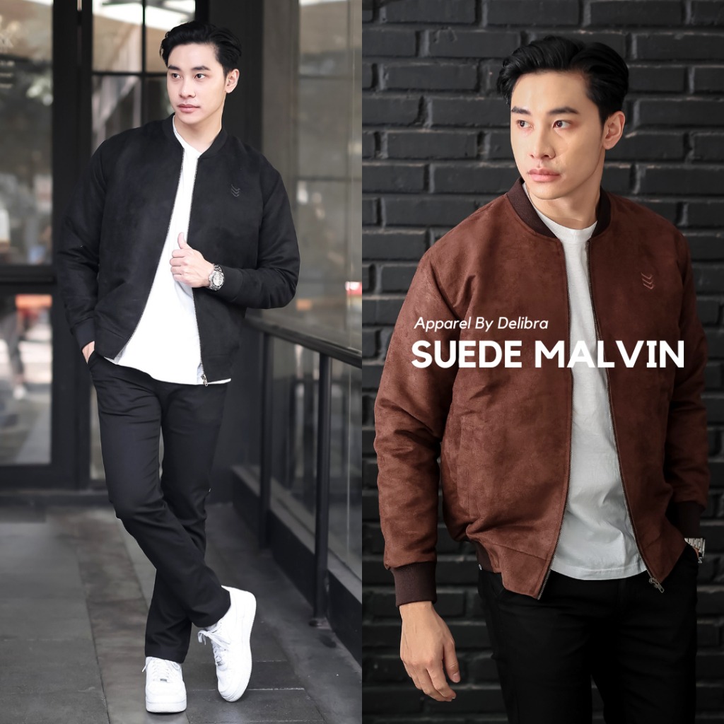 Jaket Bomber Suede Malvin