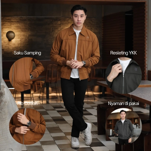 Image of Delibra Jaket Canvas Pria Renzo