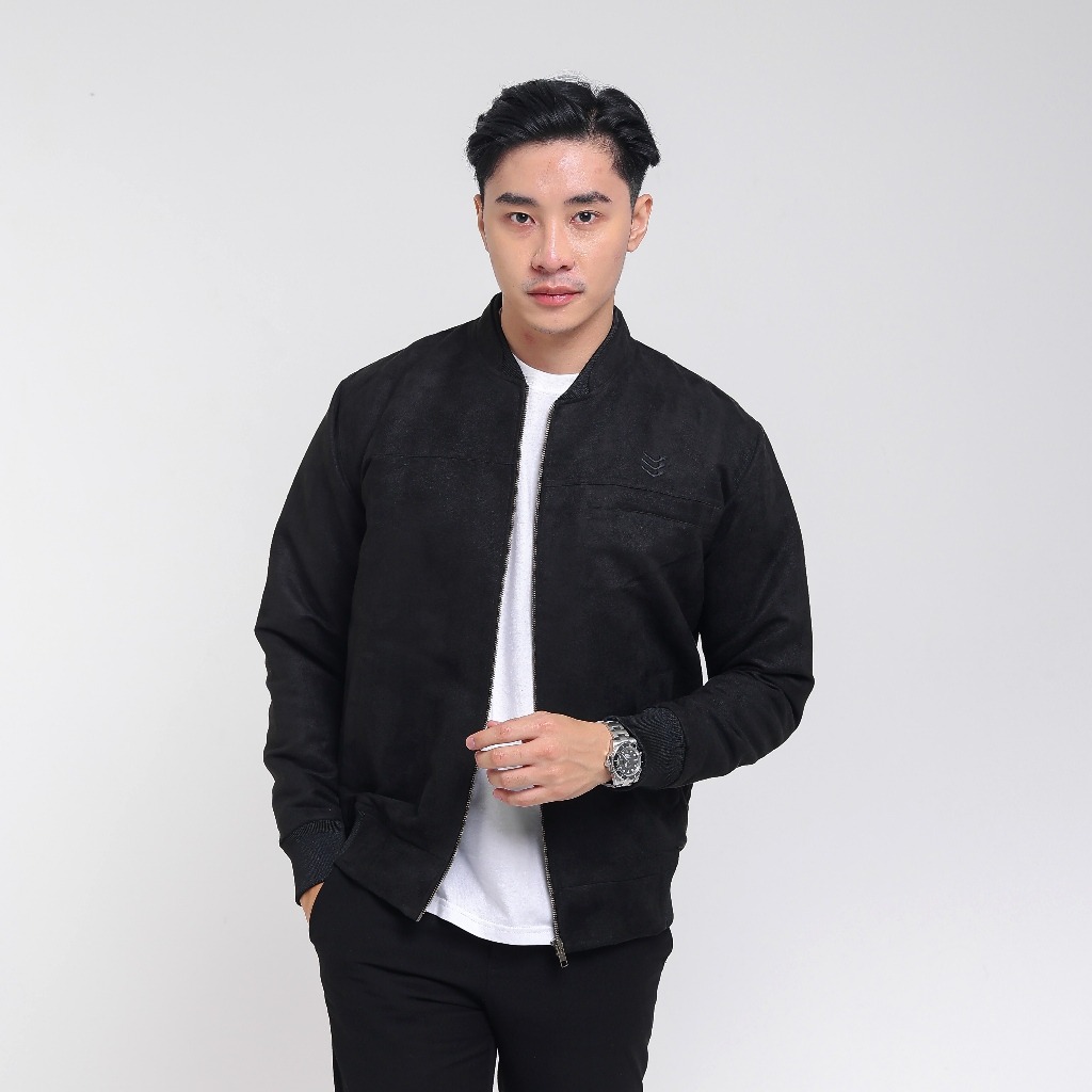 Jaket Bomber Suede Black