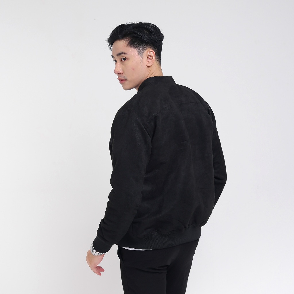 Jaket Bomber Suede Black