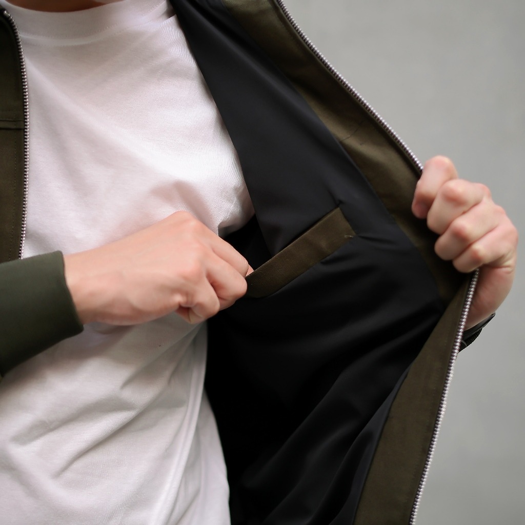 Delibra Jaket Canvas Pria Renzo Green Army