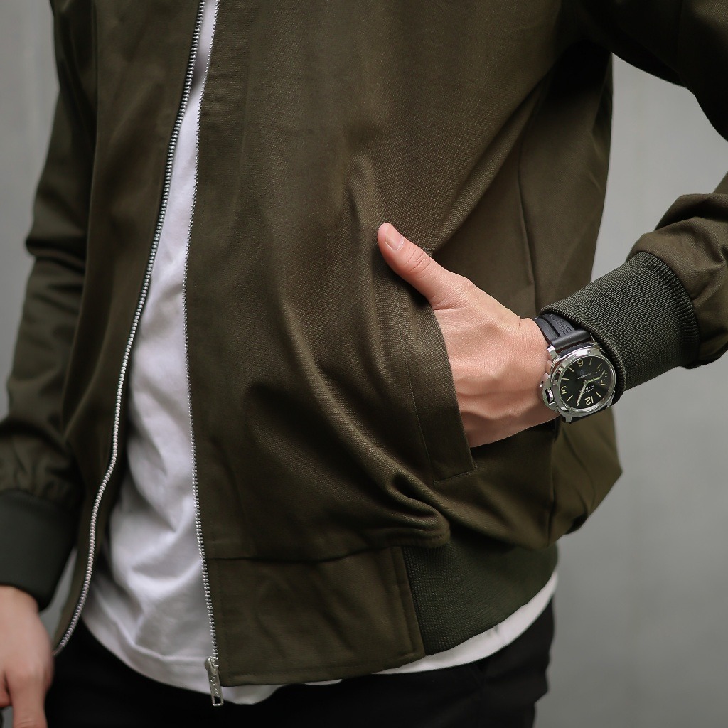 Delibra Jaket Canvas Pria Renzo Green Army