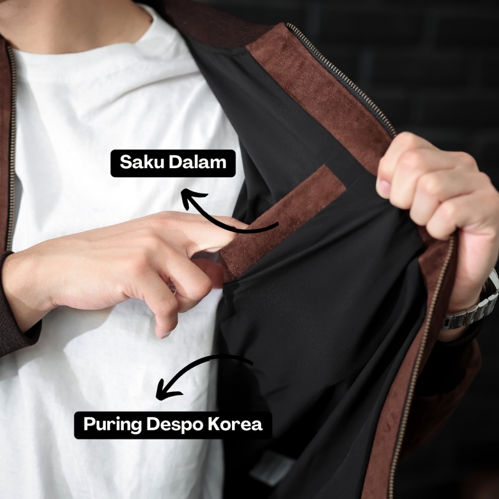 Jaket Bomber Suede Malvin