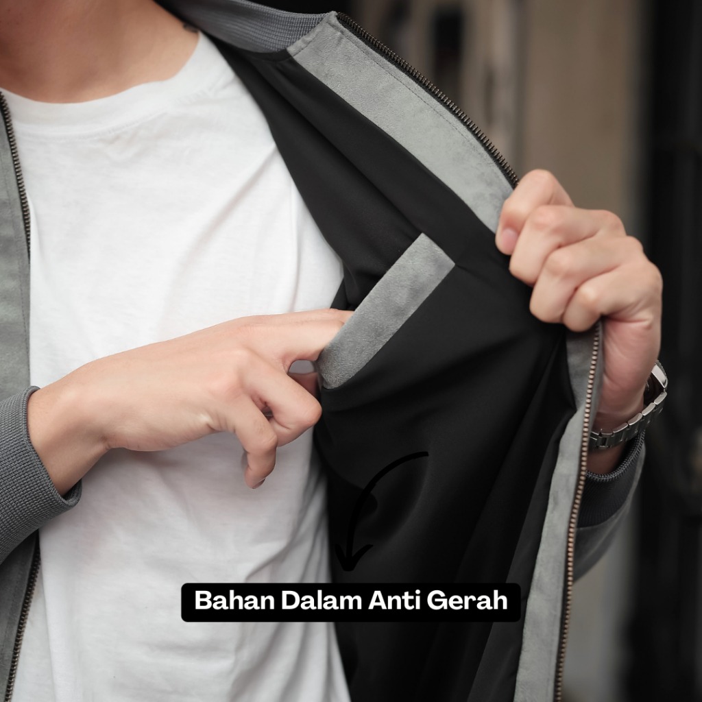 Jaket Bomber Suede Malvin