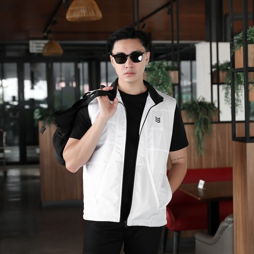 Image of Delibra Rompi Motor Jaket Vest Pria Martin White