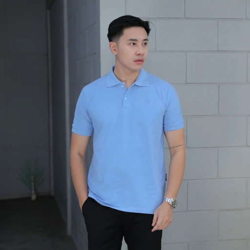Image of Delibra Kaos Polo Basic Blue Sky