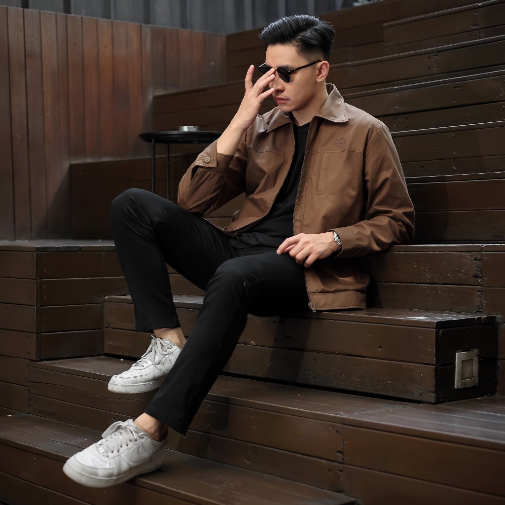 Delibra Jaket Canvas Pria Nevile Coffe