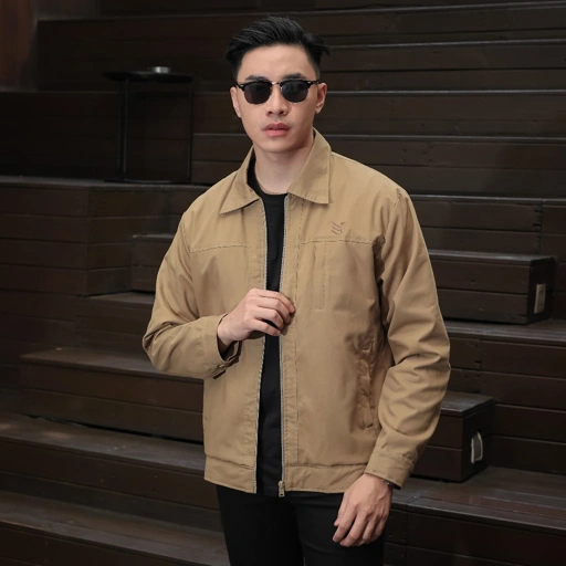 Image of Delibra Jaket Canvas Pria Nevile Cream