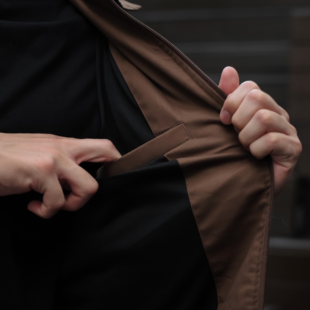 Delibra Jaket Canvas Pria Nevile Coffe