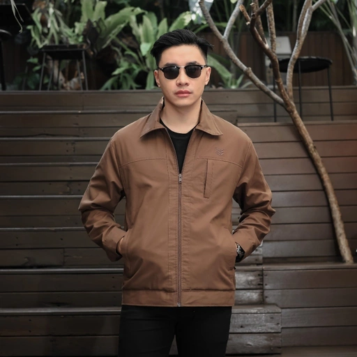 Image of Delibra Jaket Canvas Pria Nevile Coffe