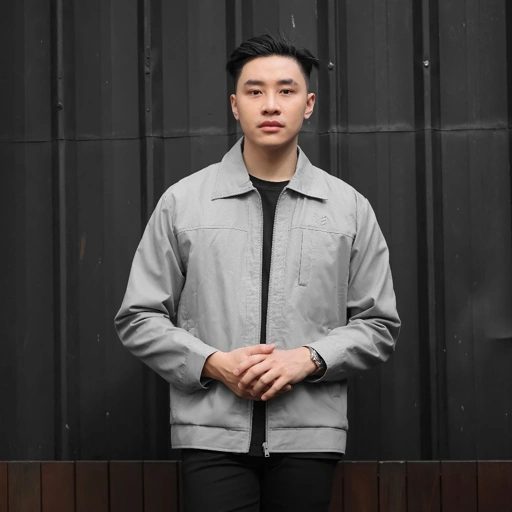 Image of Delibra Jaket Canvas Pria Nevile Grey