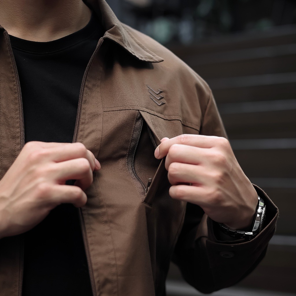 Delibra Jaket Canvas Pria Nevile Coffe