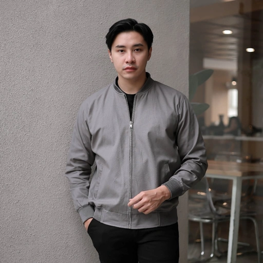 Image of Jaket Bomber Canvas Grey Young