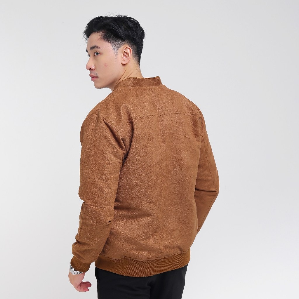 Jaket Bomber Suede Coffe