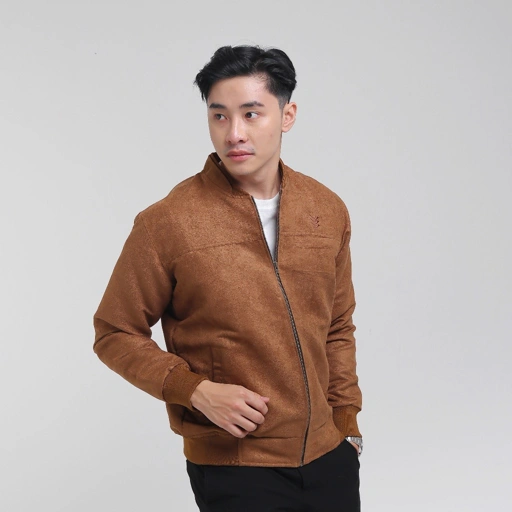 Image of Jaket Bomber Suede Coffe